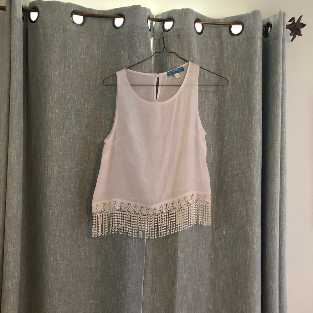 White Top with Lacey detail along bottom